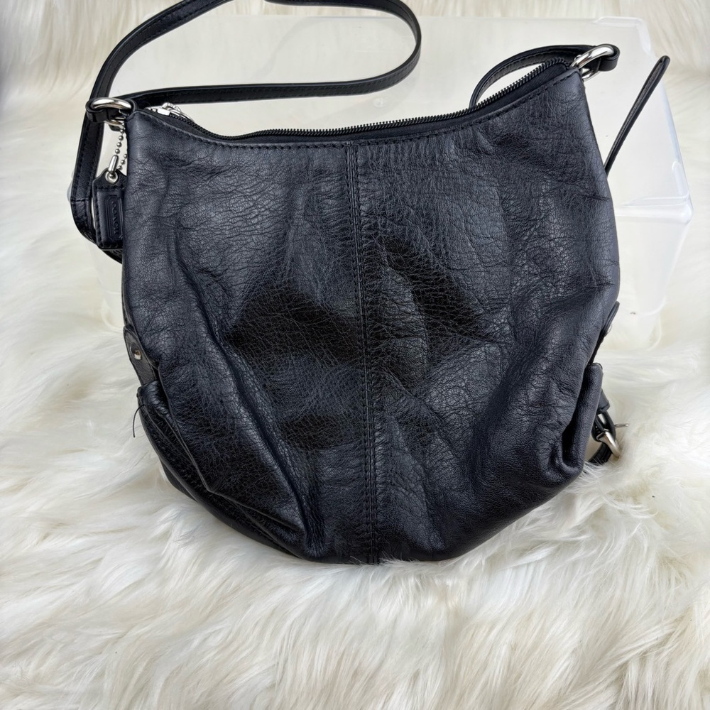 COACH BlACK LEATHE CROSSBODY BAG - Picture 2 of 8